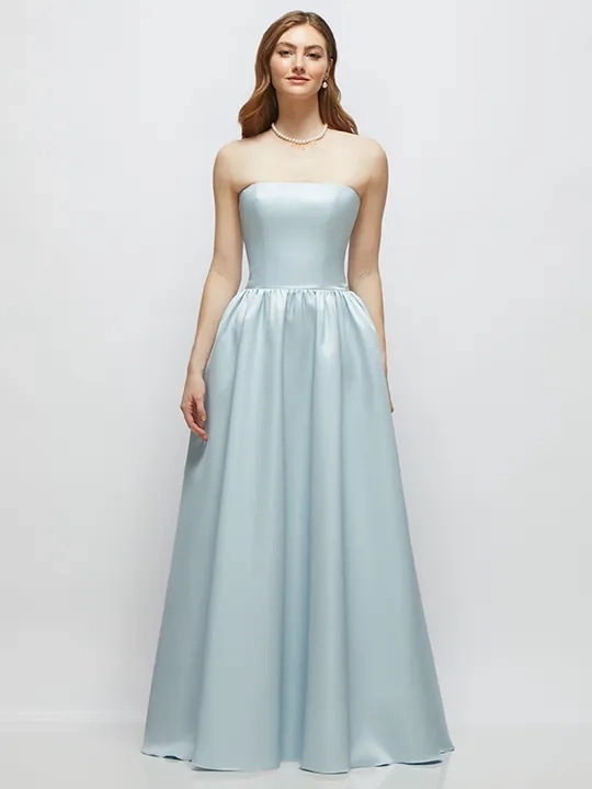drop waist bridesmaid dress satin and tulle wedding ideal for unforgettable moments. Pink Drop Waist Bridesmaid Dresses