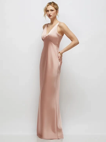 Thread TH141 Elegant Charmeuse Shirred V-Back Maxi #1 frontface vertical thumbnail