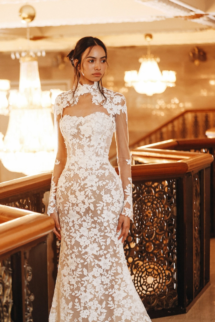 orange and white wedding dress Rachel Allan RB5084 A Line Bridal Long 3D Floral creating a shimmering 10 Colored Wedding Dresses For
