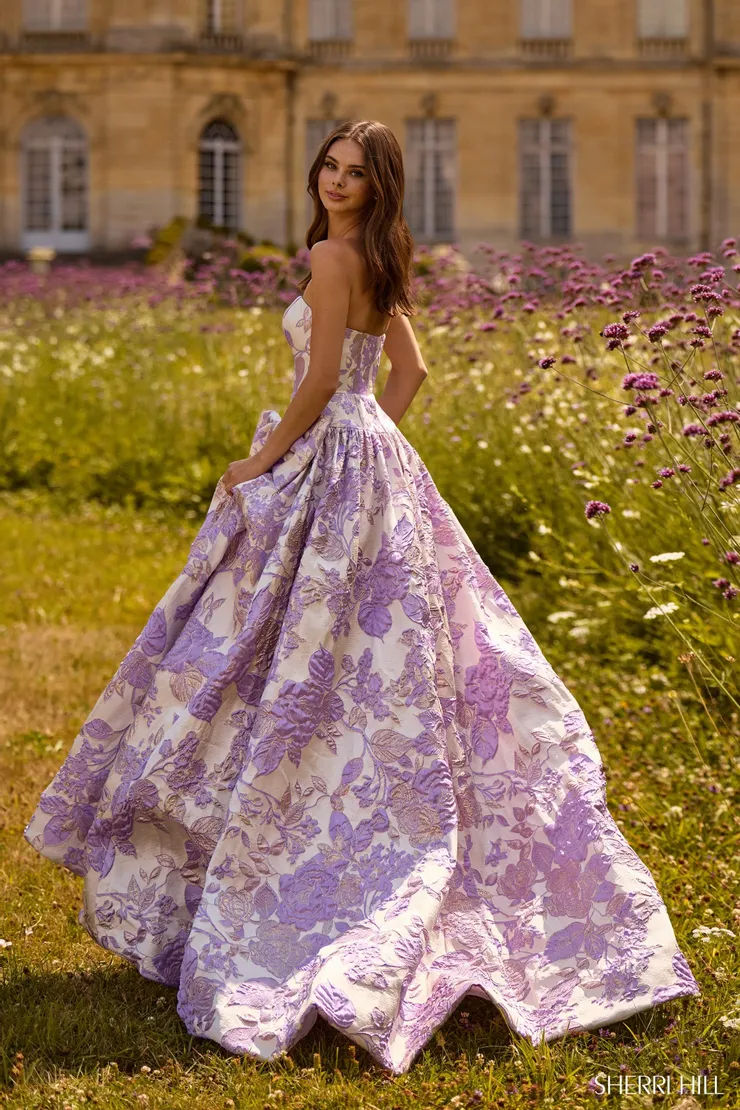 Sherri Hill Style #57730 #1 default Ivory/Lilac backface vertical picture