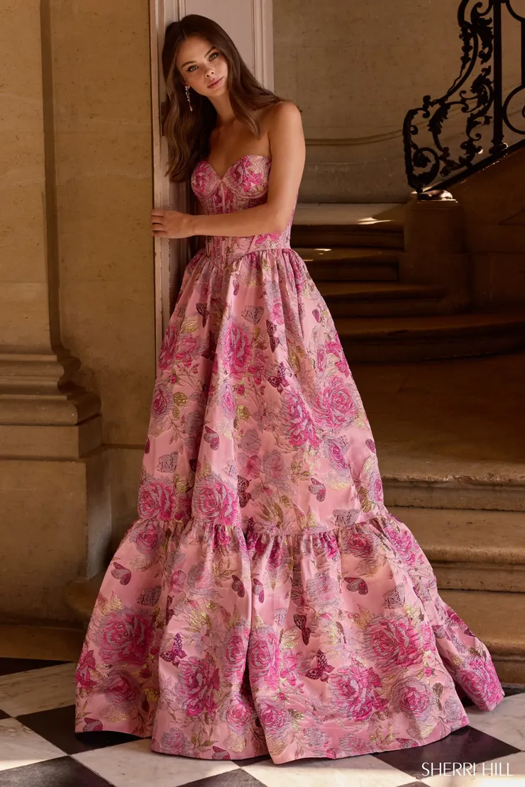 Sherri Hill Style #57754 #2 Pink/Red frontface vertical picture