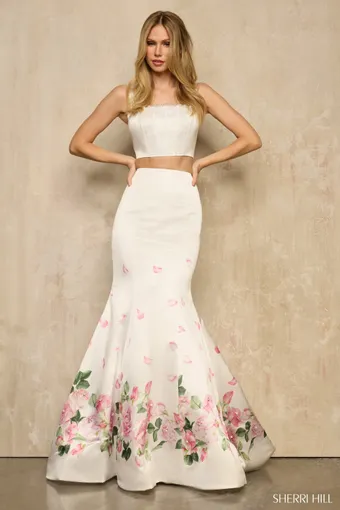 Sherri Hill Style #57815 $0 default Ivory Print frontface vertical thumbnail
