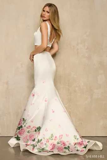 Sherri Hill Style #57815 $1 default Ivory Print backface vertical thumbnail