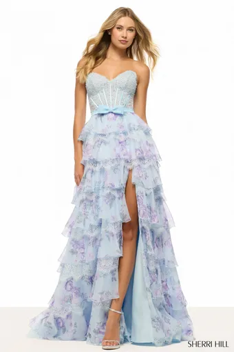 Sherri Hill Style #57908 $0 default Light Blue/Multi frontface vertical thumbnail