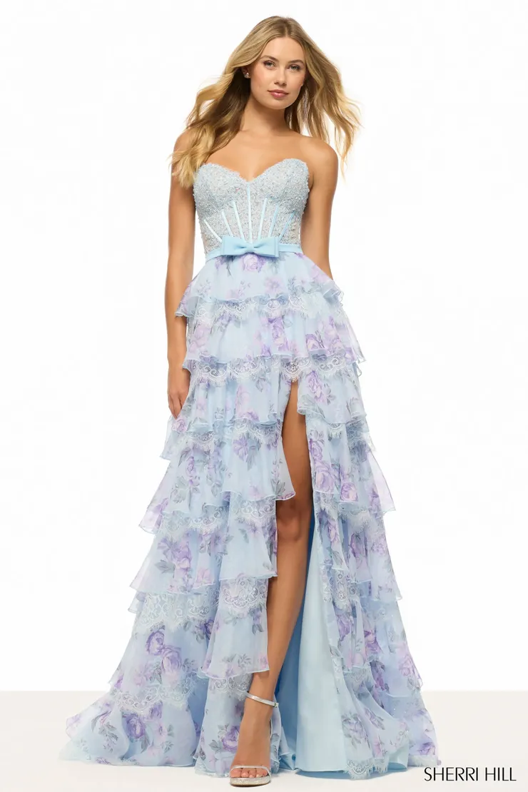 Sherri Hill Style #57908 #0 default Light Blue/Multi frontface vertical picture