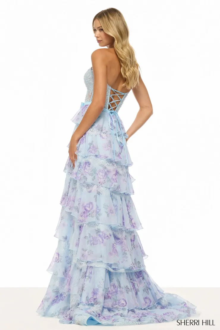 Sherri Hill Style #57908 #1 default Light Blue/Multi backface vertical picture