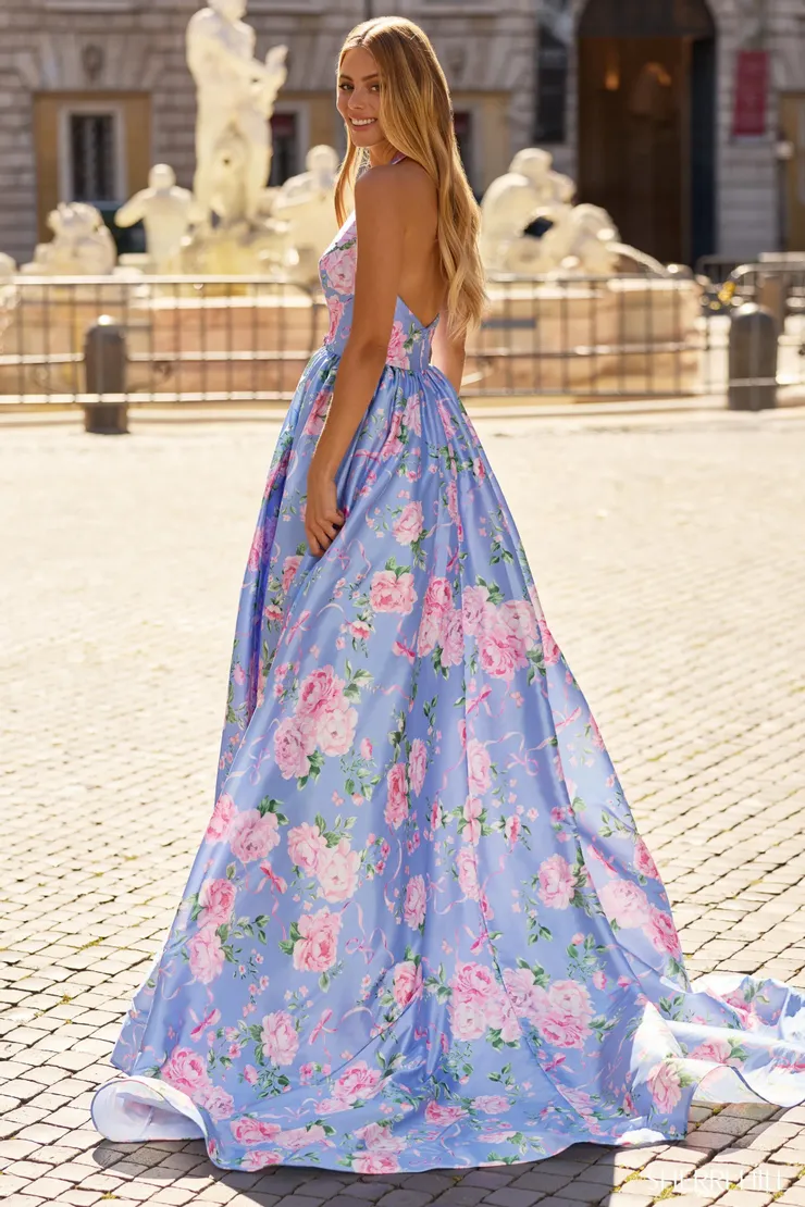 Sherri Hill 57955 #1 default Periwinkle Print backface vertical picture
