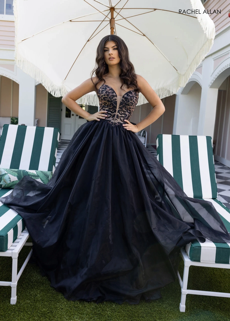 Rachel Allan Style #71026 #0 default Black/Cheetah frontface vertical picture