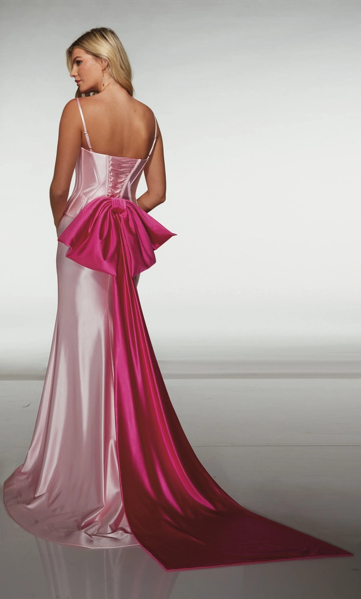 Alyce Paris Style #61983 #13 Rosewater/Fuchsia backface vertical picture