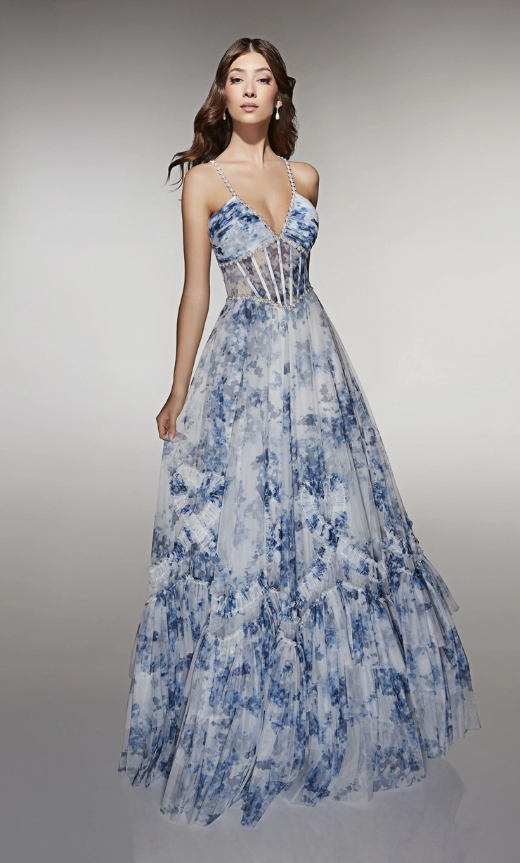 princess polly baby blue dress Alyce Paris Beaded Fringe Homecoming Dress 4875 main image 0