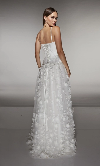 Alyce Paris 62072 Floral Applique A-Line Gown with Slit #5 backface vertical thumbnail