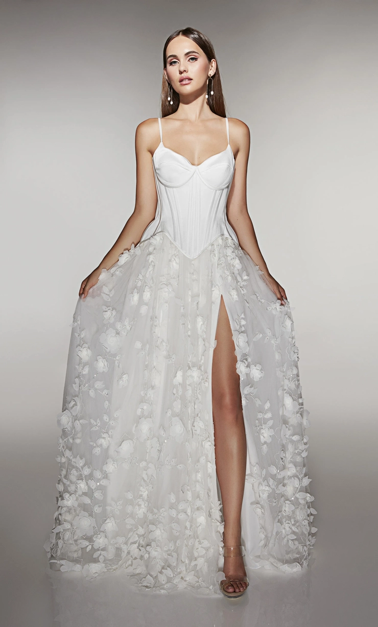 Alyce Paris Style #62072 #7 Diamond White frontface vertical picture