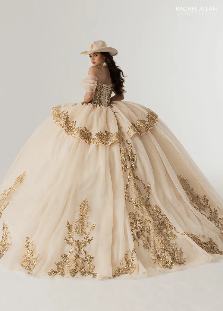 Alta Couture by Rachel Allan Style #RQ3175 #10 Champagne/Gold backface vertical picture