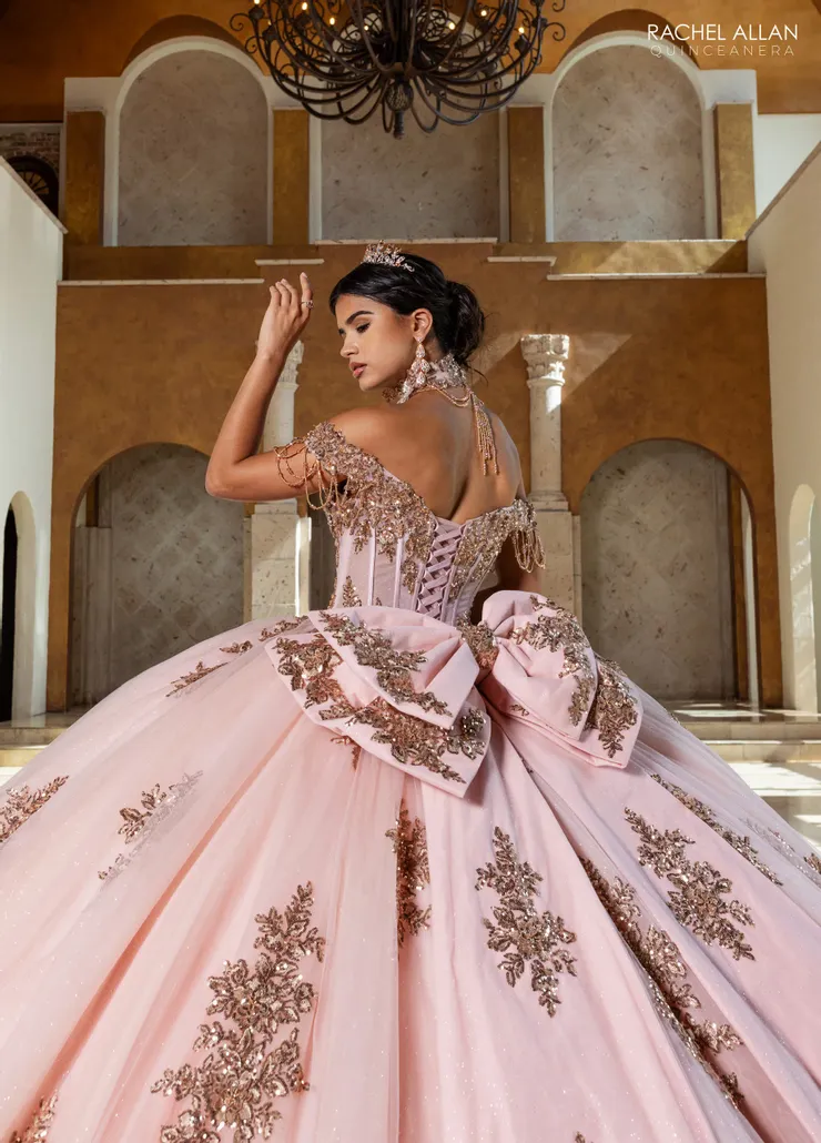 Carmina by Rachel Allan Style #RQ1183 #7 Rose/Gold backface vertical cropped picture