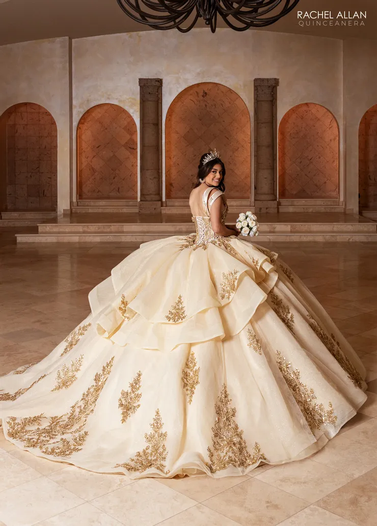 Carmina by Rachel Allan Style #RQ1186 #1 Champagne/Gold backface vertical picture