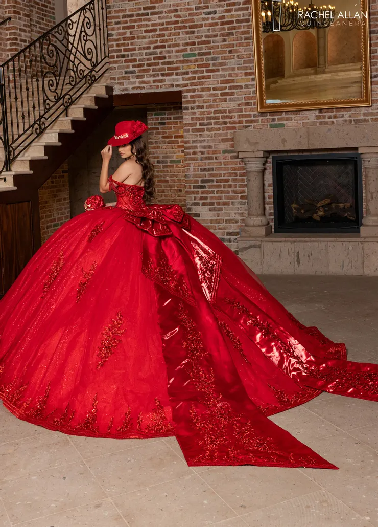 Carmina by Rachel Allan Style #RQ1187 #1 Deep Red backface vertical picture