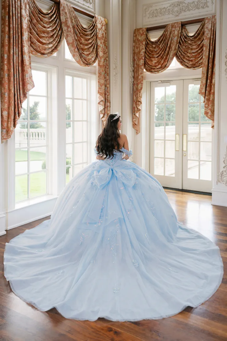 AmaBella Quinceanera Style #Q1083 #1 default Light Blue backface vertical picture