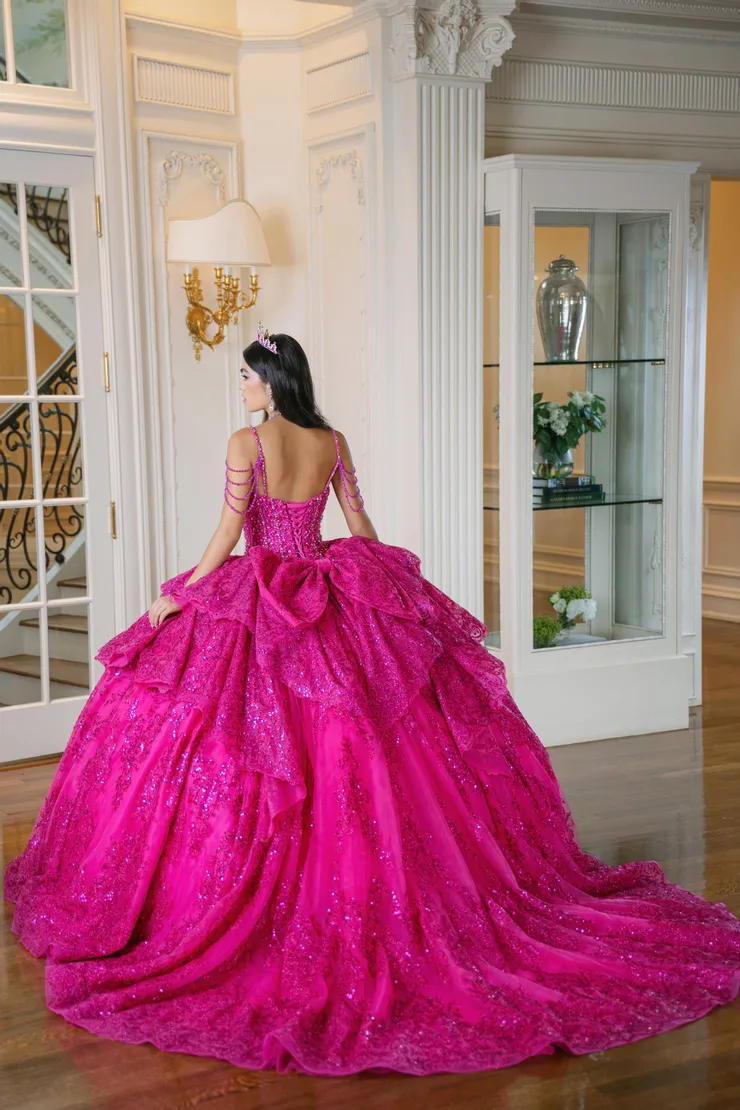 AmaBella Quinceanera Style #Q1084 #1 default Fuchsia backface vertical picture