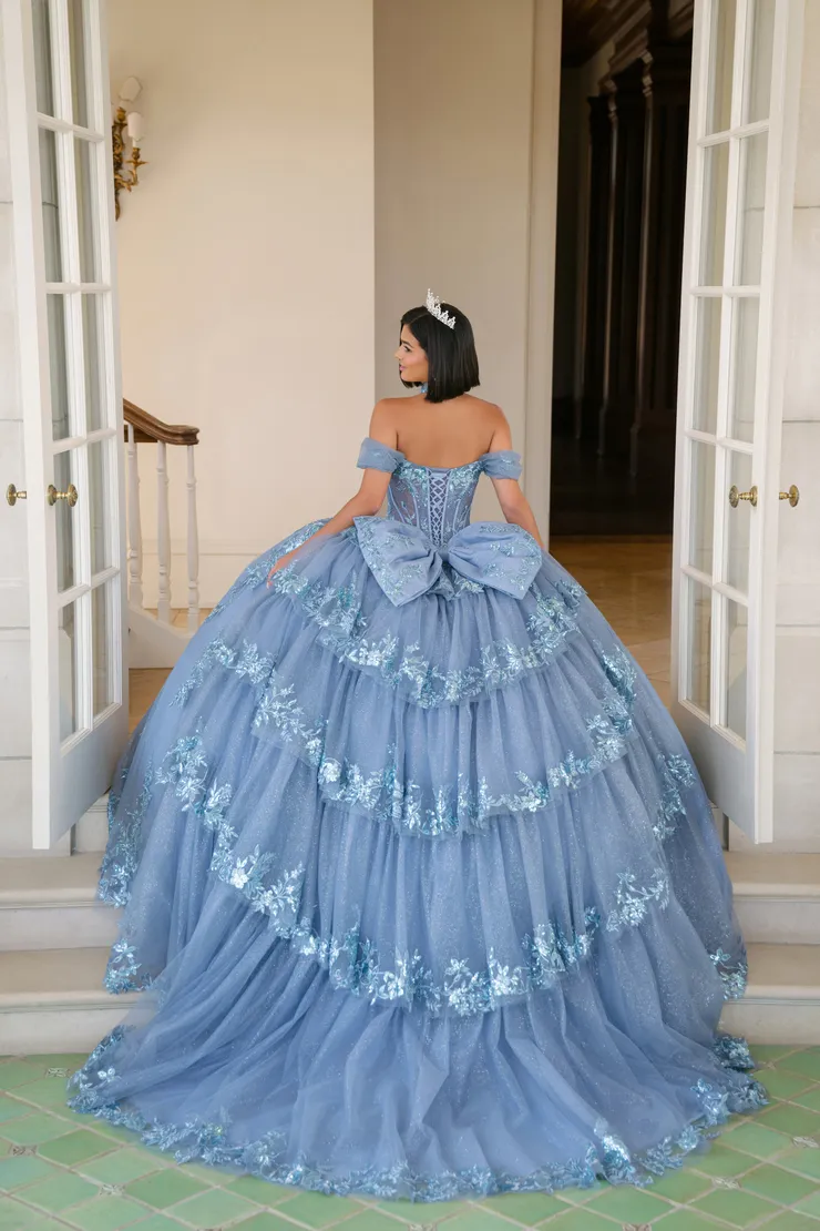 AmaBella Quinceanera Style #Q1086 #1 default Dusty Blue backface vertical picture