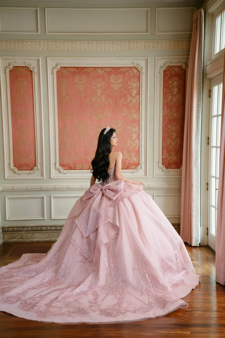 AmaBella Quinceanera Style #Q1090 #1 default Blush backface vertical picture