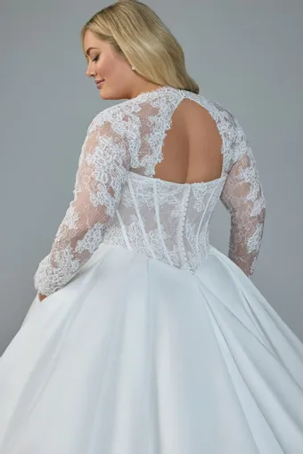 Princess Wedding Dress with Lace Jacket Bree $2 default Ivory backface vertical cropped thumbnail