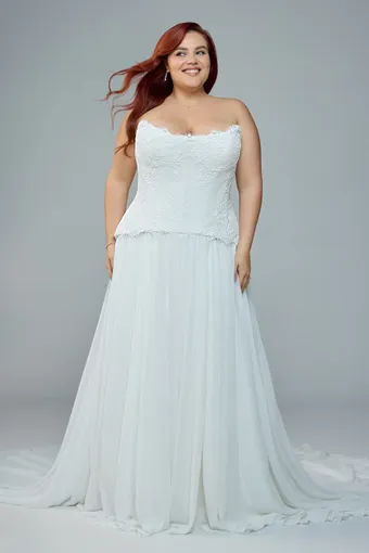 Boho Bridal Gown with Drop Waist Lyla $2 Ivory frontface vertical thumbnail