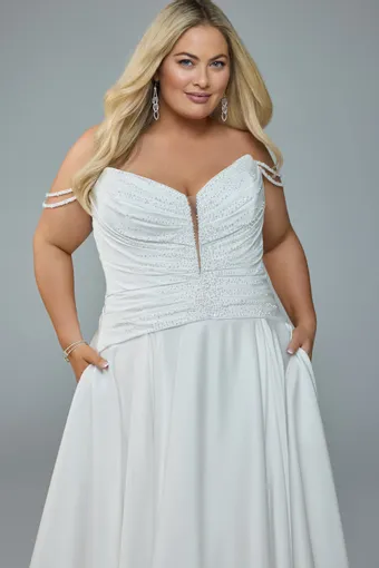 A-line Wedding Dress with Drop Waist Maple $0 Ivory frontface vertical cropped thumbnail