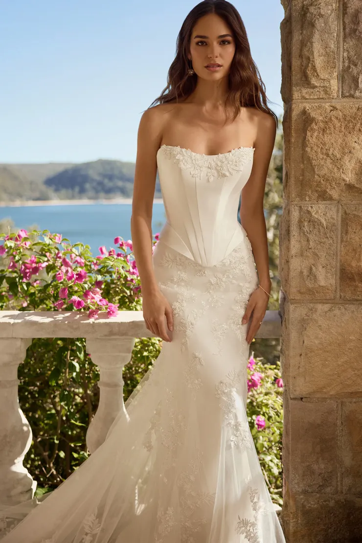 Faux Two Piece Bridal Gown with 3D Lace Elora