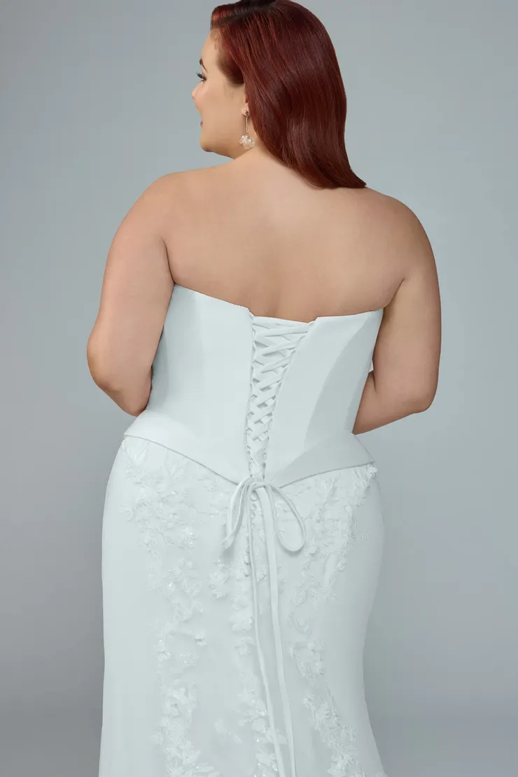 Faux Two Piece Wedding Dress with Scoop Neckline Elora