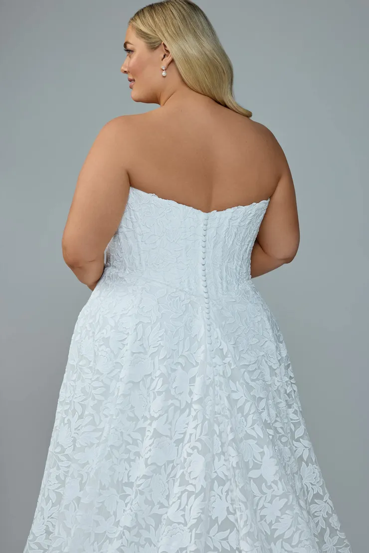 Elegant Overlace A-line Wedding Dress Diana #1 Ivory backface vertical cropped picture