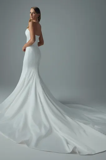 Minimalist Wedding Dress with Scoop Neckline Athena $6 default Ivory backface vertical thumbnail