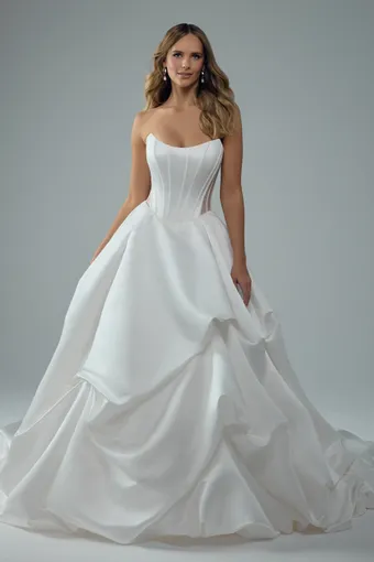 Satin Ballgown with Voluminous Skirt Tejhaan $7 Ivory frontface vertical thumbnail