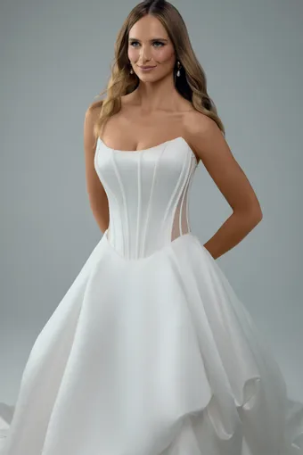 Satin Ballgown with Voluminous Skirt Tejhaan $3 Ivory frontface vertical cropped thumbnail