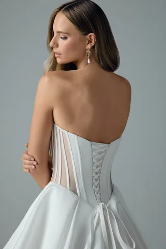 Satin Ballgown with Voluminous Skirt Tejhaan $5 Ivory backface vertical cropped thumbnail