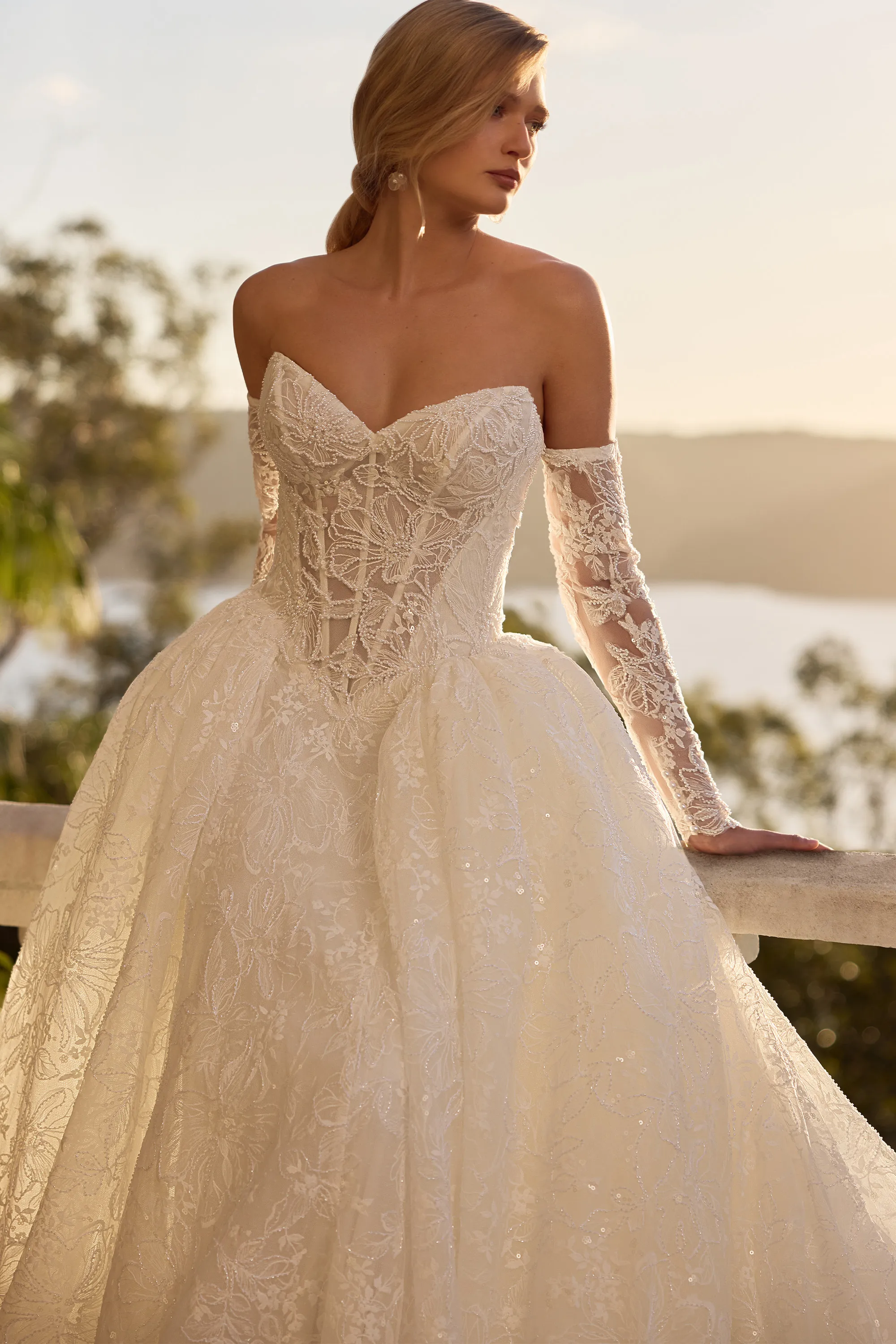 Ball Gown Wedding Dress With Lace Sleeves Off The Shoulder Ball Gown  Wedding Dress Jjshouse Black Friday Modest Wedding Dresses Sophia Tolli