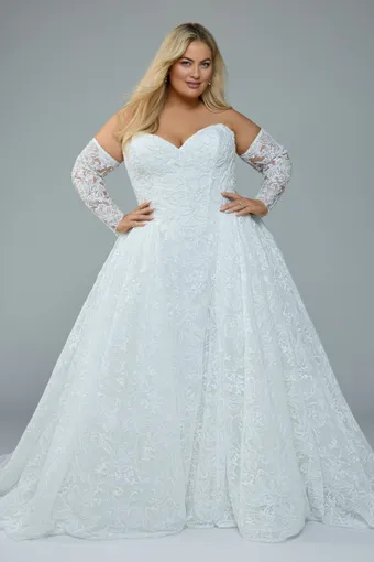 Beaded Basque Waist Wedding Dress Hyacinth $0 default Ivory frontface vertical thumbnail