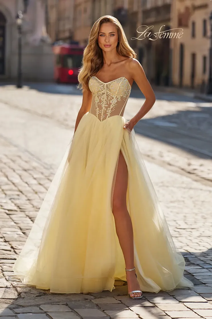 La Femme Style #33491 #1 Pale Yellow frontface vertical picture