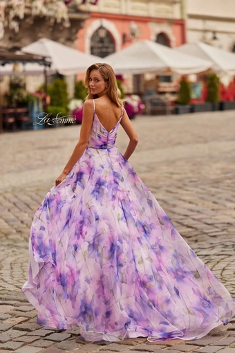 La Femme 33606   Elegant Floor-length A-line Gown with Slit #1 default Multi backface vertical thumbnail
