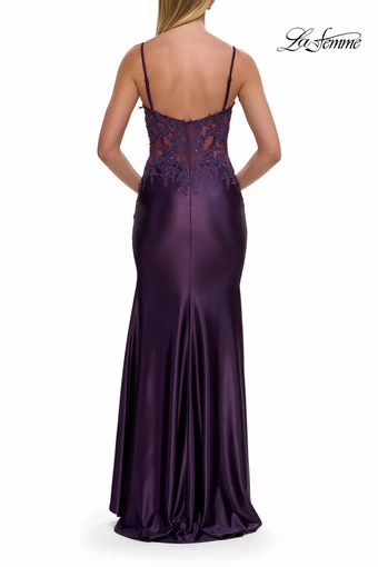 La Femme 33627   Elegant Mermaid Gown with Embellished Bodice and Slit #3 default Royal Purple backface vertical thumbnail