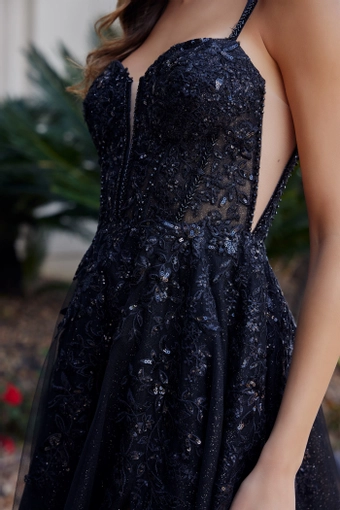 Nox Anabel H1885   Embellished A-line Gown with Plunging Sweetheart Neckline #8 frontface vertical cropped thumbnail