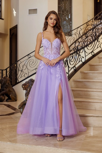 Nox Anabel R1824   Enchanting Floor-length Gown with Beaded Bodice and Slit #1 frontface vertical thumbnail