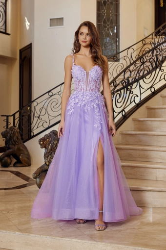 Nox Anabel R1824   Enchanting Floor-length Gown with Beaded Bodice and Slit #2 frontface vertical thumbnail