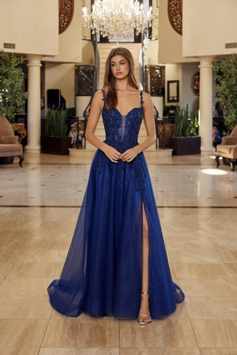 Nox Anabel R1824   Enchanting Floor-length Gown with Beaded Bodice and Slit #3 frontface vertical thumbnail