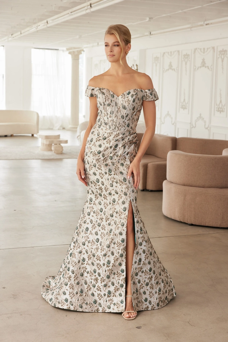french formal dresses 7483 French Navy satin fitted evening dress 8 / French Navy