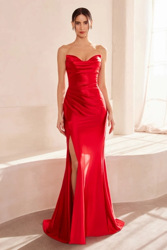 Amoris T704   Strapless Sweetheart Gown with High Slit - Formal Dress #13 frontface vertical thumbnail