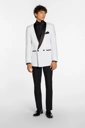 Larr Brio Style #Calypso Tux Park Lane White DB Shawl #0 frontface vertical thumbnail