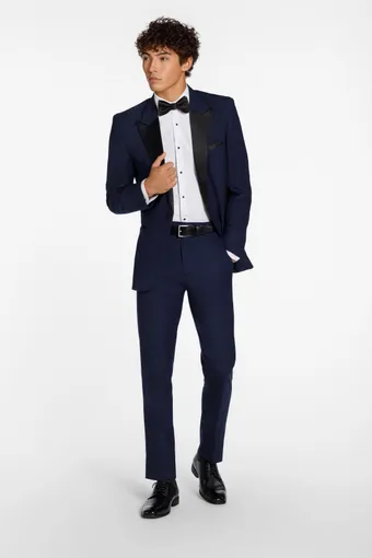 Larr Brio Style #Dawson Tux Delaney Navy W Black Peak #1 frontface vertical thumbnail