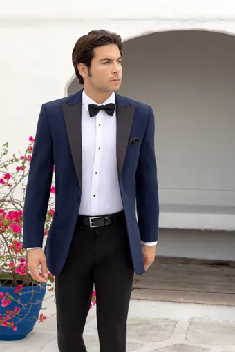 Larr Brio Style #Dawson Tux Delaney Navy W Black Peak #0 default frontface vertical cropped thumbnail