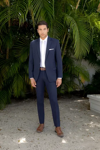 Larr Brio Style #Harper Navy Dawson Notch Suit #0 default frontface vertical thumbnail