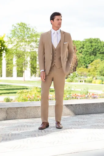 Larr Brio Style #Metro Suit Camel #2 frontface vertical thumbnail